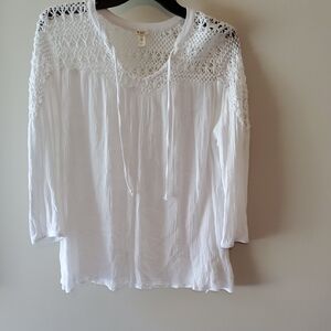 White Crochet Women's Blouse